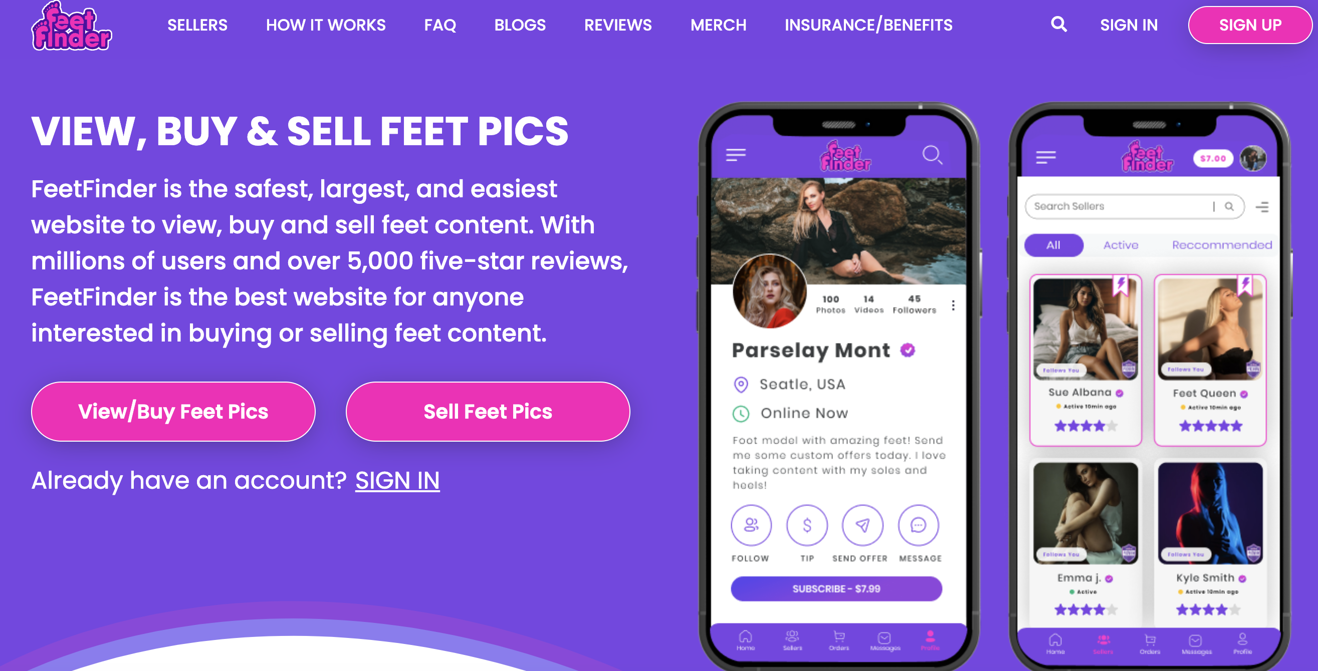 feetfinder homepage